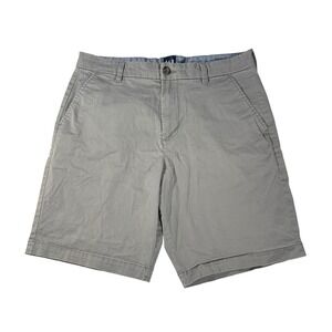 GAP Mens Chino Shorts Grey Cotton Stretch Twill Casual Summer Size 34